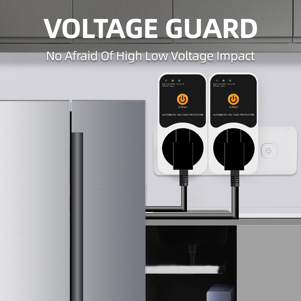 Priză Protector Automat de Tensiune AC 220V Reglabil 16A Protector Supratensiune Priza cu Fișă EU Tensiune Sigură Protecție Frigider