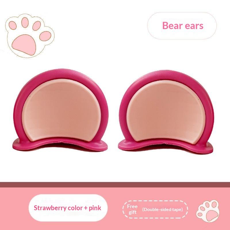 1 Pair Cute Soft Abs Bear Ear Decorations Lovely Kawaii Appearance Fit For Scooters Motorcycles Helmets