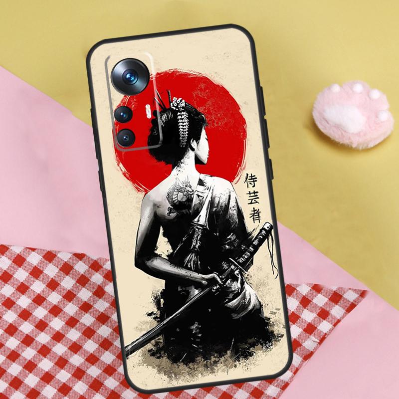 Samurai Warrior Geisha Case For Xiaomi 13 13T Pro 12T 11T 12 Lite 12X POCO X3 X5 Pro X4 F4 GT M5 M5s F3 F5 Funda