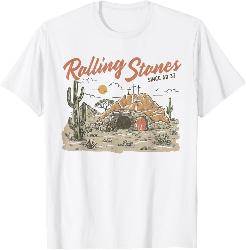 The Stone Was Rolled Away He Alive Retro Christian Easter T-Shirt Unisex T-Shirt M