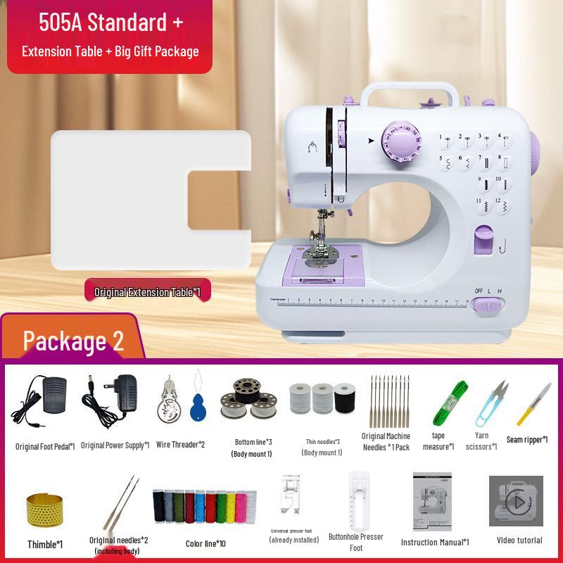 Upgraded 505A Mini Electric Sewing Machine with Overlock