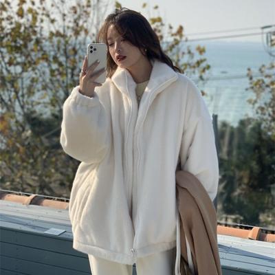 Imitation Mink Fleece Fur Coat Women's New Autumn and Winter Loose Fluffy Stand-up Collar Gold Mink Fleece