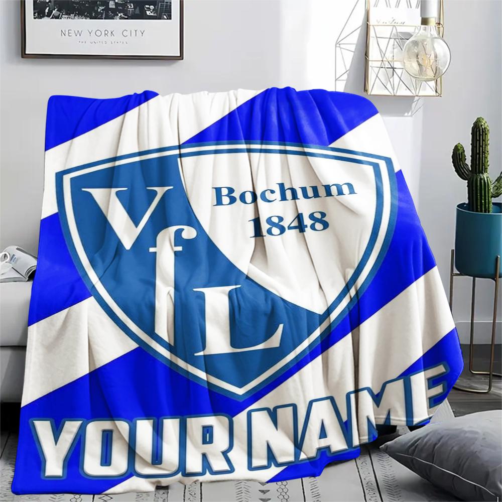 1PC Custom Name VFL Bochum Patterned Flannel Blanket Suitable For All Seasons for Home Decor Warmth and Comfort Gifts Holiday Present