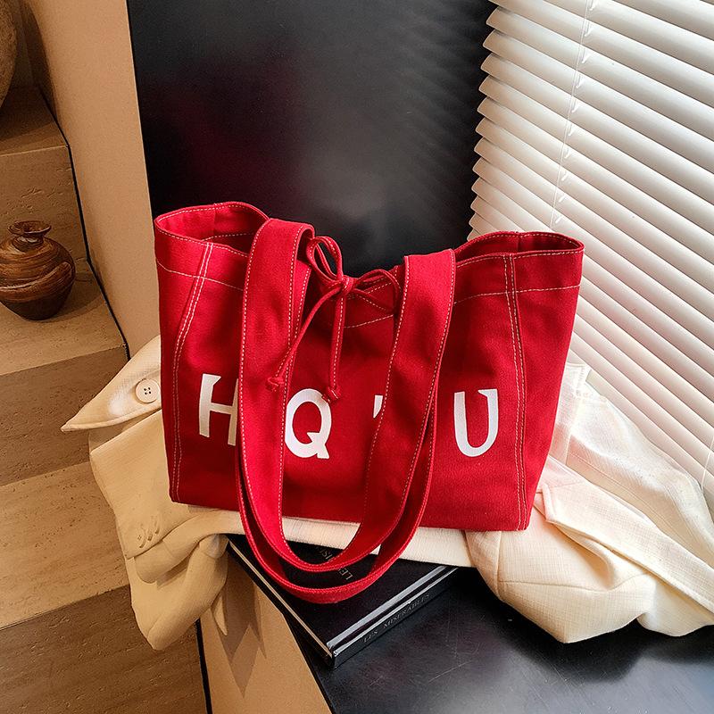 Canvas Bag Female College Students Class New Summer Versatile Large-capacity Bag Casual Tote Bag