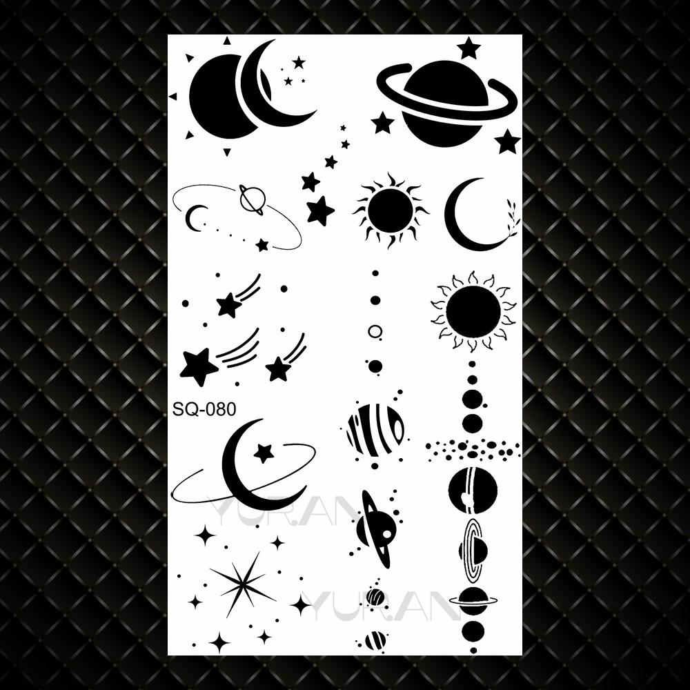 Realistische Sternbild Flügel Temporäre Tattoos Für Frauen Erwachsene Falsche Blumen Krone Kosmischer Tattoo Aufkleber Finger Sexy Kleine Tattoos