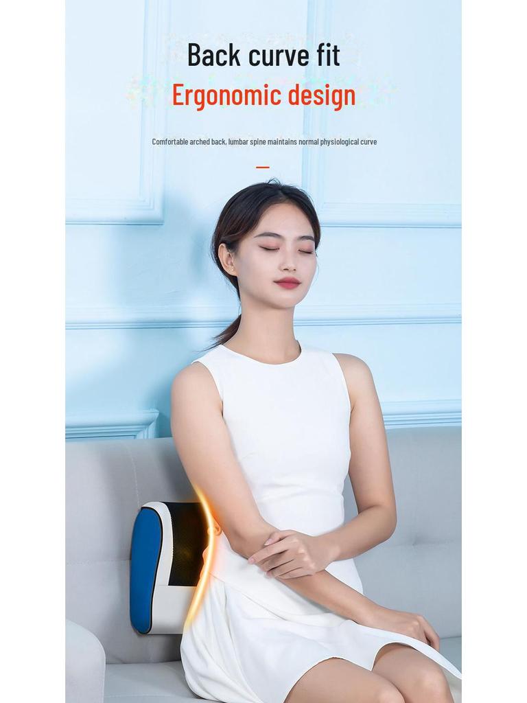 Intelligentes Mehrzonen-Massagekissen: Zervikal, Nacken, Taille, Rücken, Schulter, Heimheizung Lendenwirbelstütze