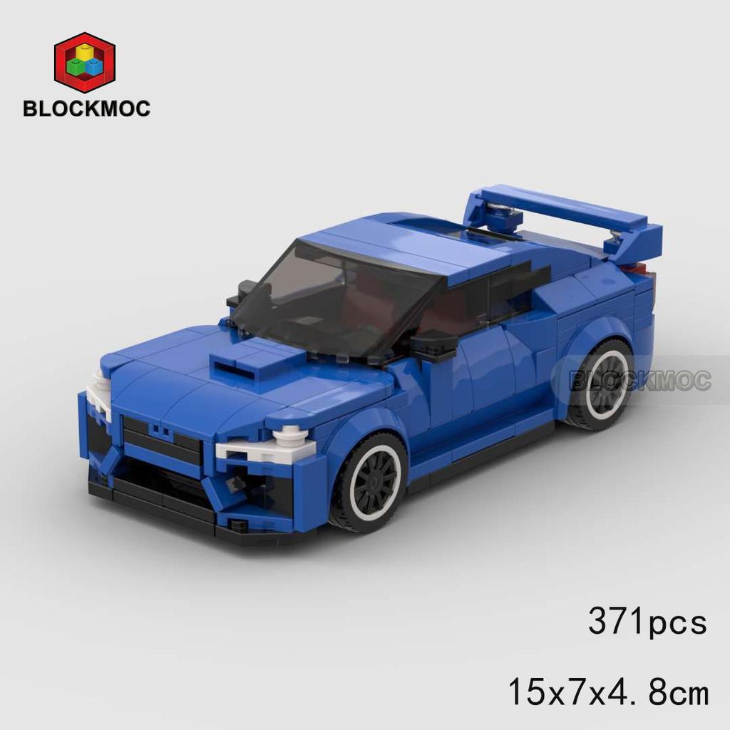 MOC Bricks Blue BRZ STi WRX K508 22b Sti Racing Sports Car Racer Building Blocks Creative Garage Toys for Boy