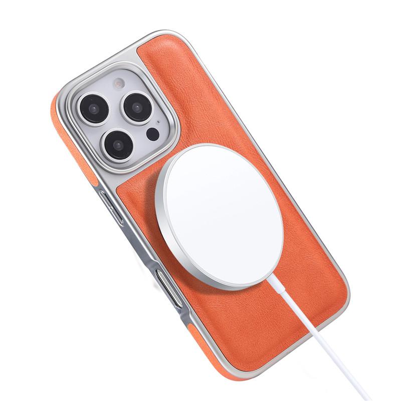 360 Metal Finger Ring Bracelet Magnetic Case For iPhone 13 14 15 16 Pro Max Retro Leather Business Kickstand Shockproof Cover
