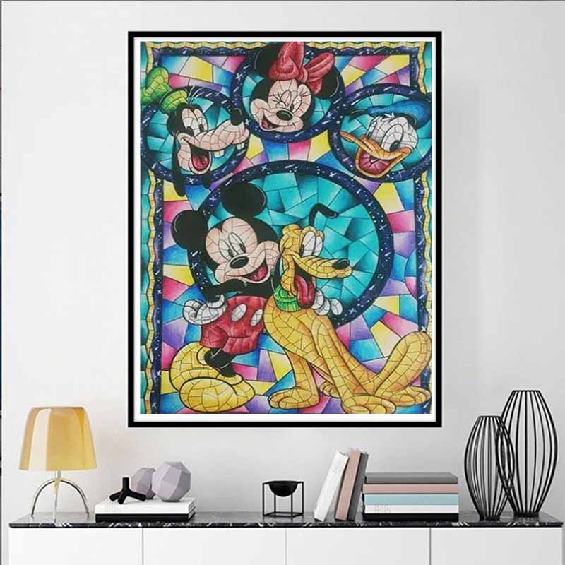 Disney Diamond Painting Character Color Window Art Illustration Mosaic Embroidery Image Creation Diamond Painting Cross Stitch Home Decoration5D DIY