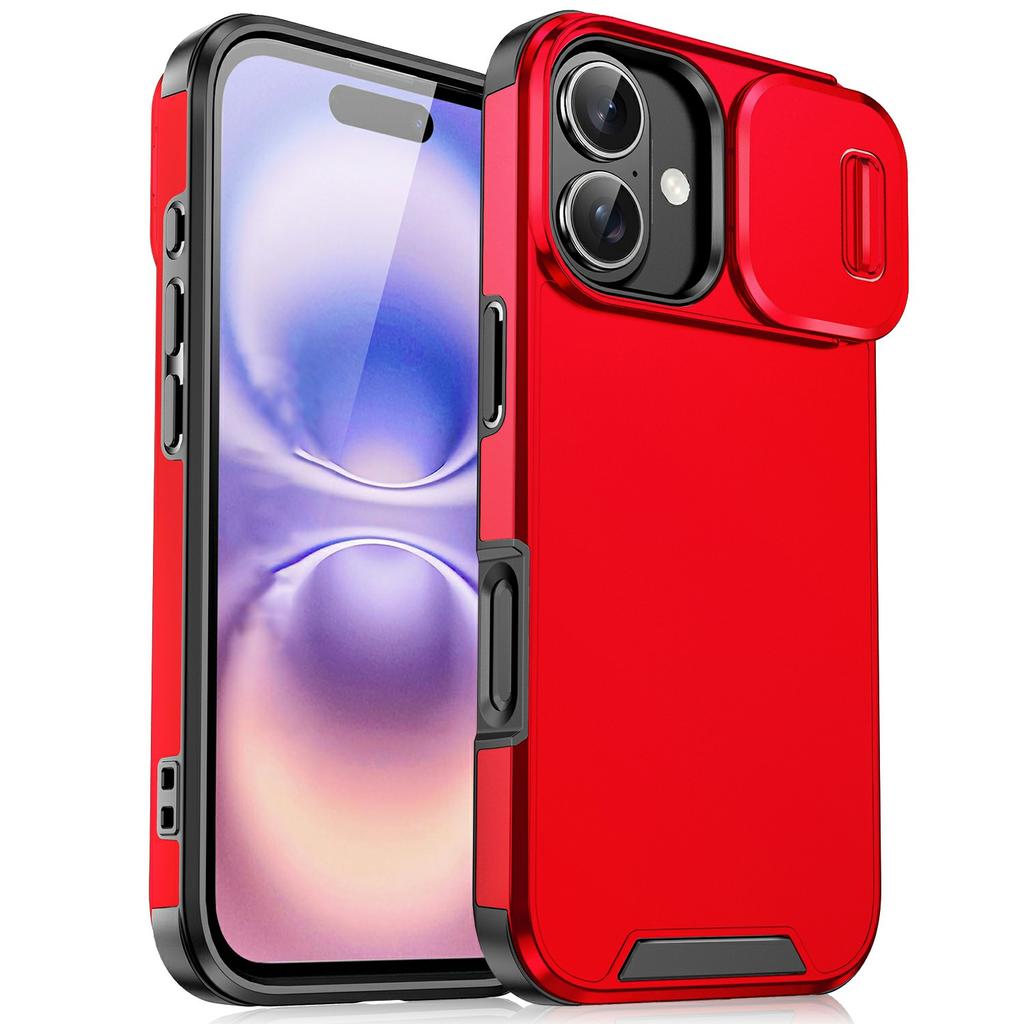 For iPhone 17 Case PC + TPU Shell with Slide Camera Phone Cover