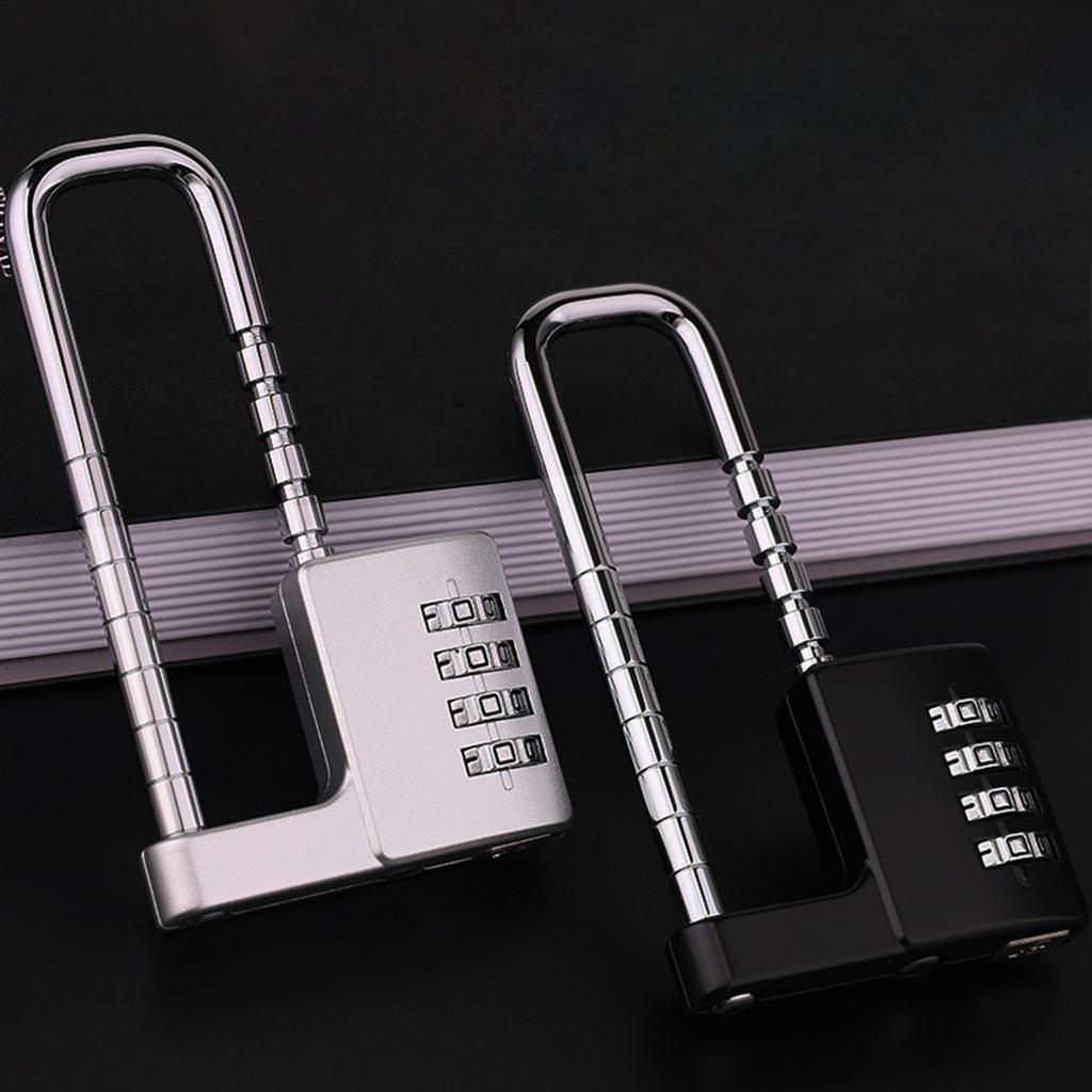Adjustable Combination Lock Long Shackle Security Padlock Versatile Combination Lock Upgraded for Gym School & Fences