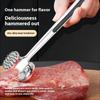 Meat Tenderizer Hammer, Zinc Alloy Solid Double-Sided Mallet with Stainless Steel Finish & Non-Slip Handle for Pounding