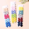 10Pcs/Set Solid Color Ribbon Kids Bows Hair Clips Baby Girls Handmade Bowknot Hairpin MiNi Barrettes Hair Tie Accessories