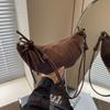Persalized Croissant Shoulder Bag Velvet Material Zipper Handbag Designer Texture Versatile Dumpling-shaped Mobile Phe Bag