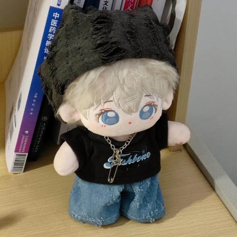 1 Set Hat Cotton Doll's Clothes T-shirt Plush Doll Clothes 20cm Cotton Doll Clothes  Children's Gift