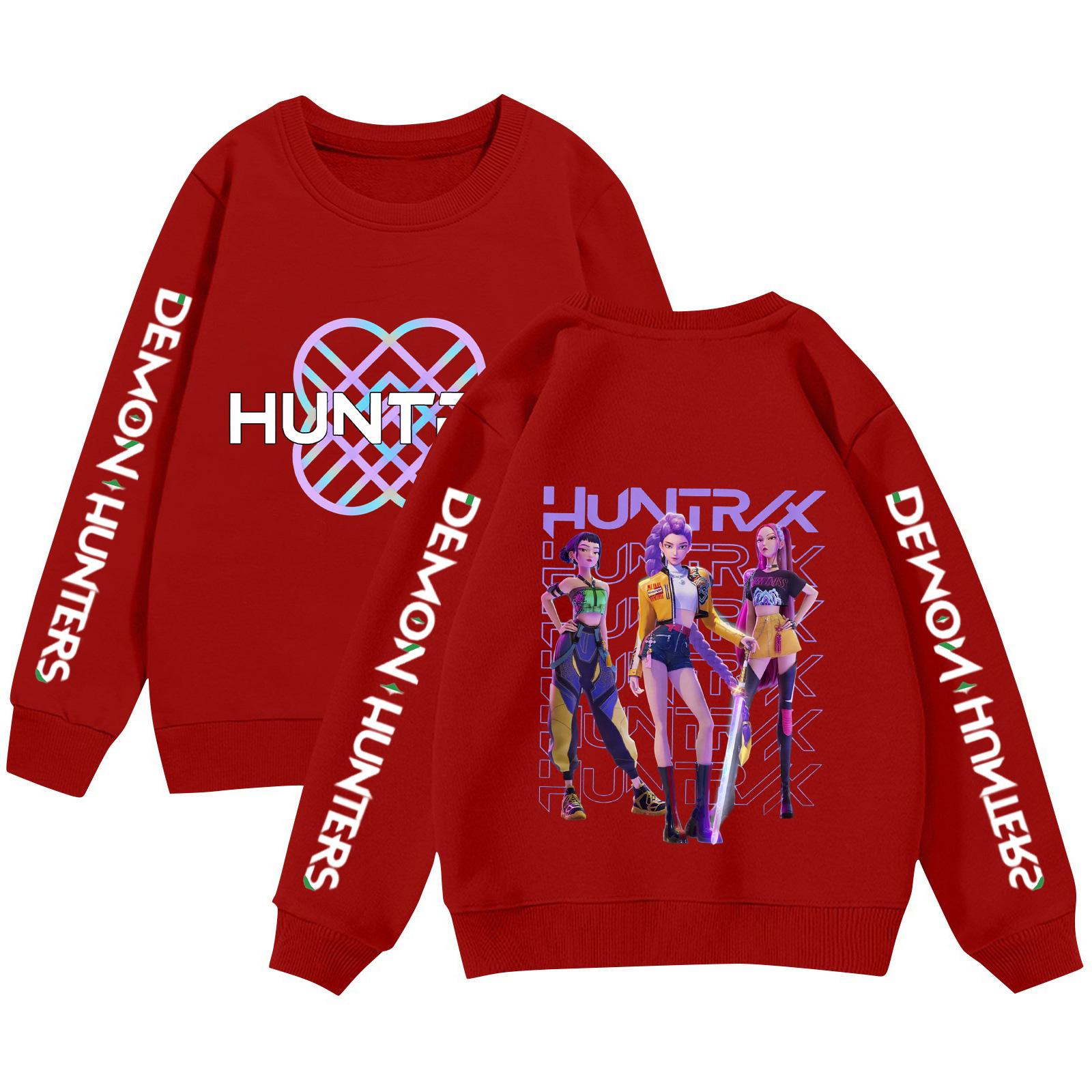 

Детский свитшот для мальчиков и девочек, спортивный свитшот с круглым вырезом, повседневный пуловер, спортивная футболка 100 красный