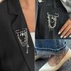 DIY Designer 8-Pointed Star Rhinestone Heart Brooch, Fashion CCB Bead Lapel Pin & Pant Chain
