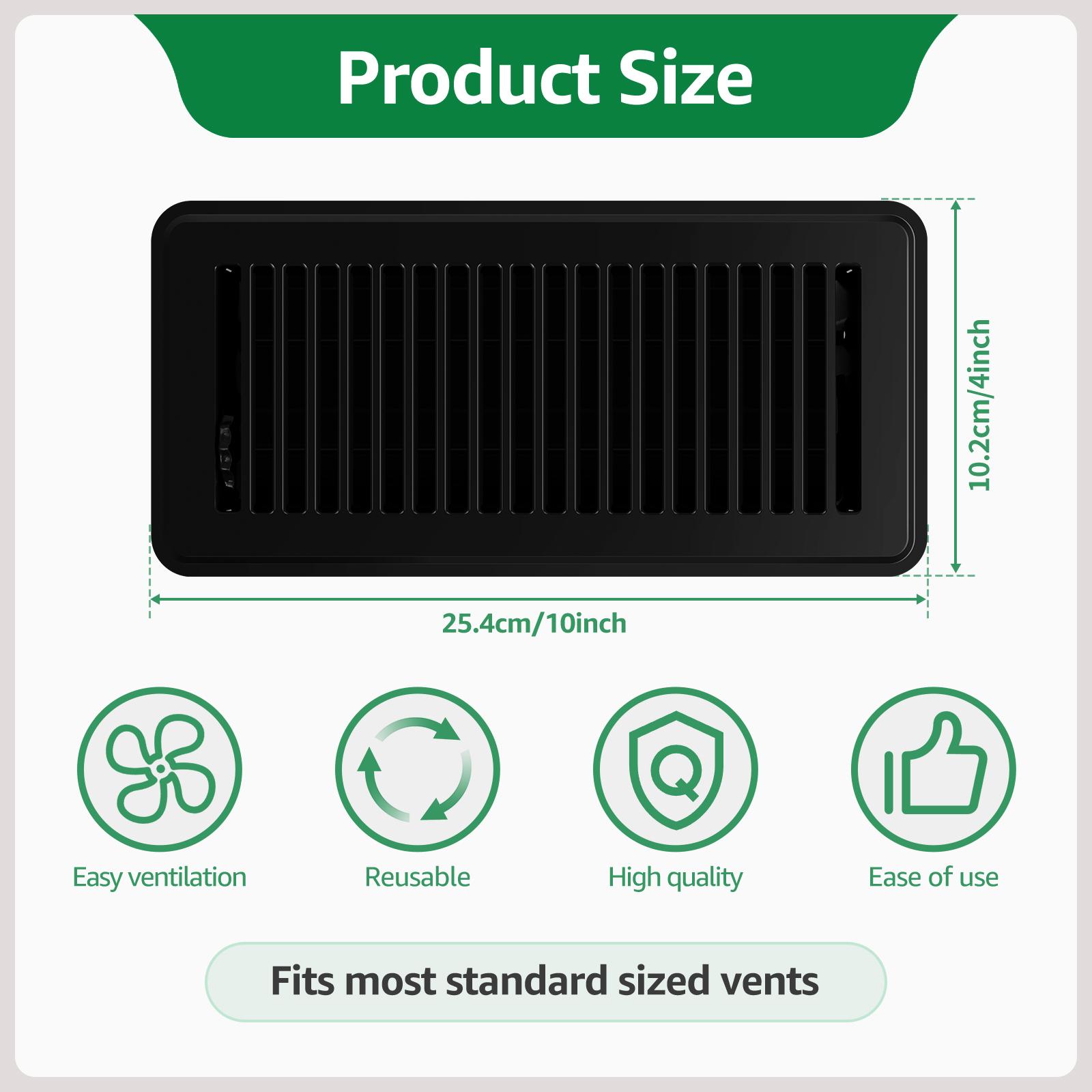 

2Pcs Floor Vent Covers 10inch Heavy Duty Floor Register Aluminium Alloy Heat Vent Covers Rust Proof Floor Grates Adjustable 2pcs