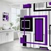 Creative Geometric Pink Shower Curtain Black Grey Square Pattern Modern Polyester Fabric Home Bathroom Curtains Decor With Hooks