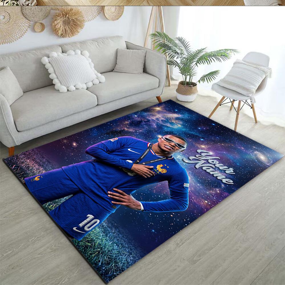 Mbappe Personalized Text Carpet Perfect For Hallway Dining Room Game Room Foyer Antislip Carpet Anime Office Decor Wedding Party Gift