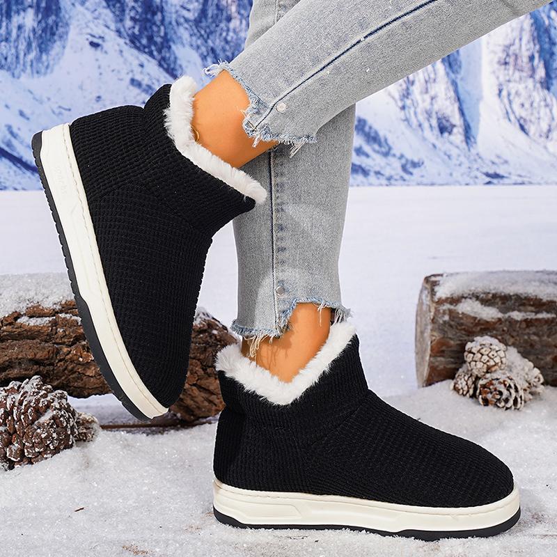 Damen Herbst Winter Warme Baumwollschuhe Lässig Dick Plüsch Slip On Schneestiefel Frau Leicht Rutschfest Knöchel Botas Mujer 2025