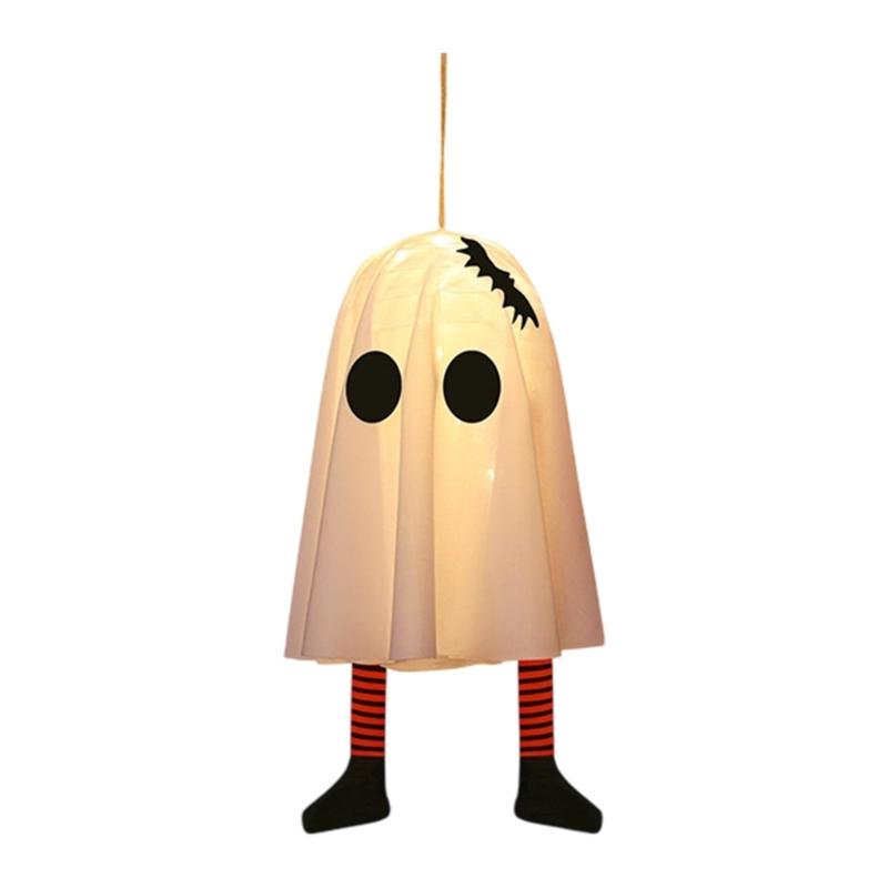 Светящийся Хэллоуинский Призрак Украшение Световое Декоративное Подвесное Украшение Со Светодиодами Для Жуткой Вечеринки Украшение Для Дома оранжевый