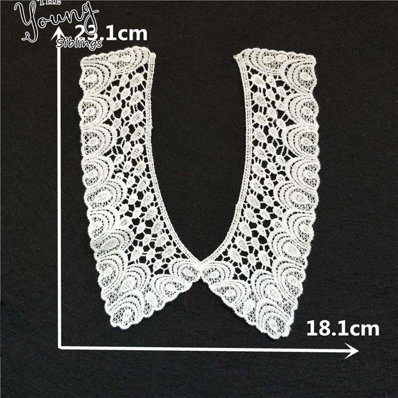Fashion style White Lace Fabric Neckline Embroidery Applique Lace Collar DIY Trim Sewing Clothing Accessories Craft Supplies