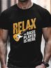 Camiseta Musical para Hombre - Bajo y Relájate, El Bajista Está Aquí - Suave Transpirable