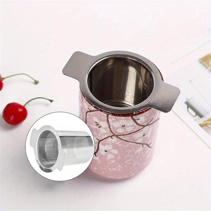 1pc Stainless Steel Tea Strainer with Double Ears, Stainless Steel Tea Strainer with Double Handles, Tea Brewer Filter