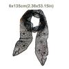 16Sheets Cute Thin Women Narrow Long Scarf Embroidered Flower 135cm Ribbon Waistband Elegant Y2k Female Headscarf Summer
