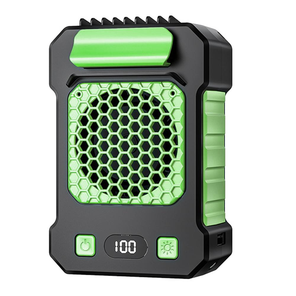 Electric Clip Fan USB Rechargeable 5000mAh Hanging Neck/Waist Fan 5 Gear Strong Wind for Outdoor Camping Hiking Climbing Running