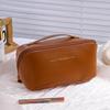 PU Leather Pillow Makeup Bag - Portable, Large Capacity Skincare Storage for Influencers
