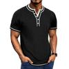 Men’s Short Sleeve V-Neck Layered Look Henley Shirt