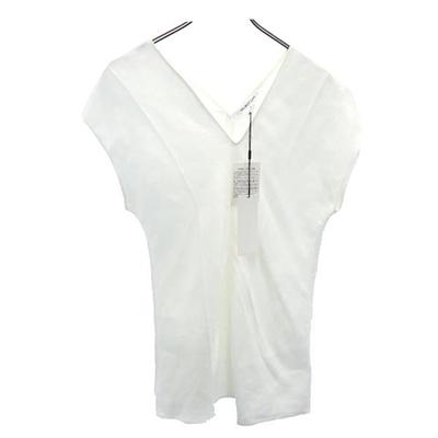 Sin usar Mezcla de Lino Sin mangas Cuello en V Corte S Blanco sistema Mujer Usado
