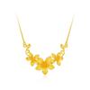 Luxury Pure Gold Real Gold Happy Flower Wedding Necklace Women's Wedding Gift