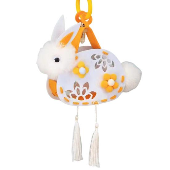 Yousheng DIY Rabbit Lantern Kit for Kids Handmade Plush Rabbit Handheld Lantern for Chinese New Year Mid-Autumn Festival Decoration