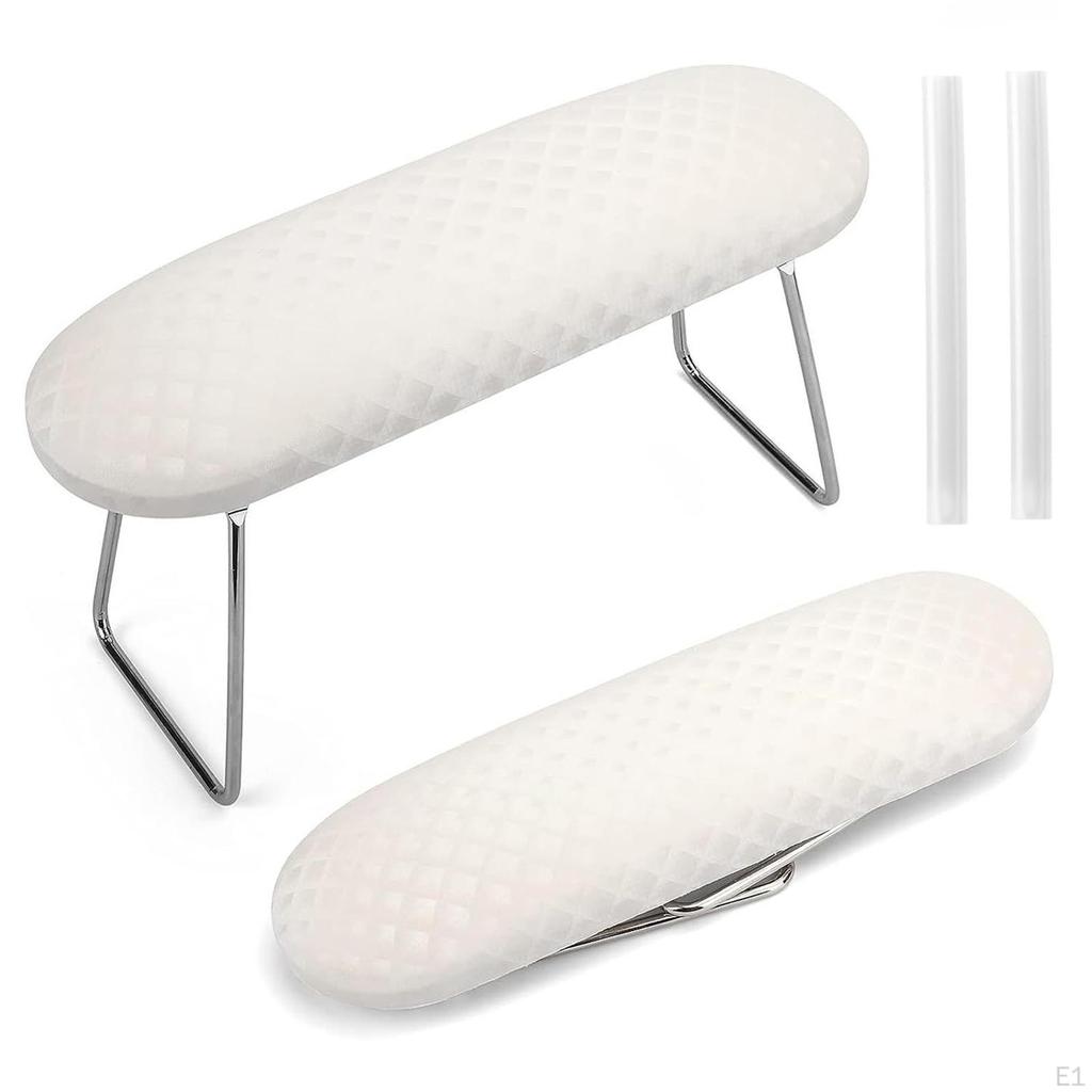 Nail Arm Rest Cushion Comfortable Foldable Stand PU Leather Portable Non Slip