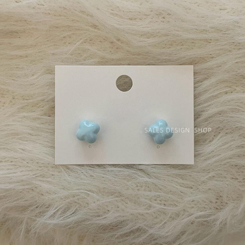 Korean Candy Color Flower Stud Earrings: Cute, Fashionable, and Versatile Jewelry for Women