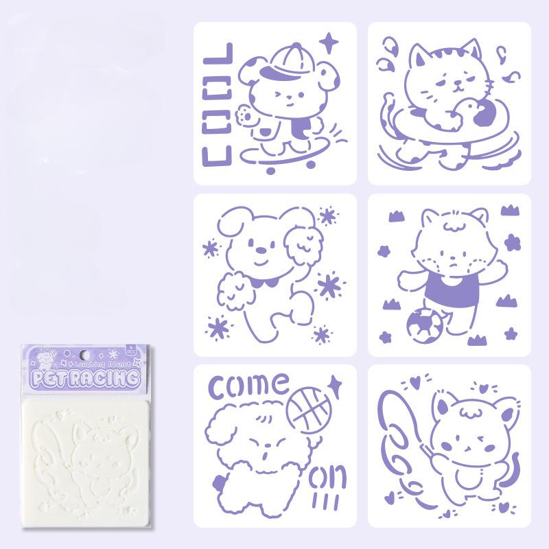 6pcs/set Floral Butterfly Stencil Templates for Scrapbook Wall Small Creative Design DIY Decor Stencils for Painting and Decor