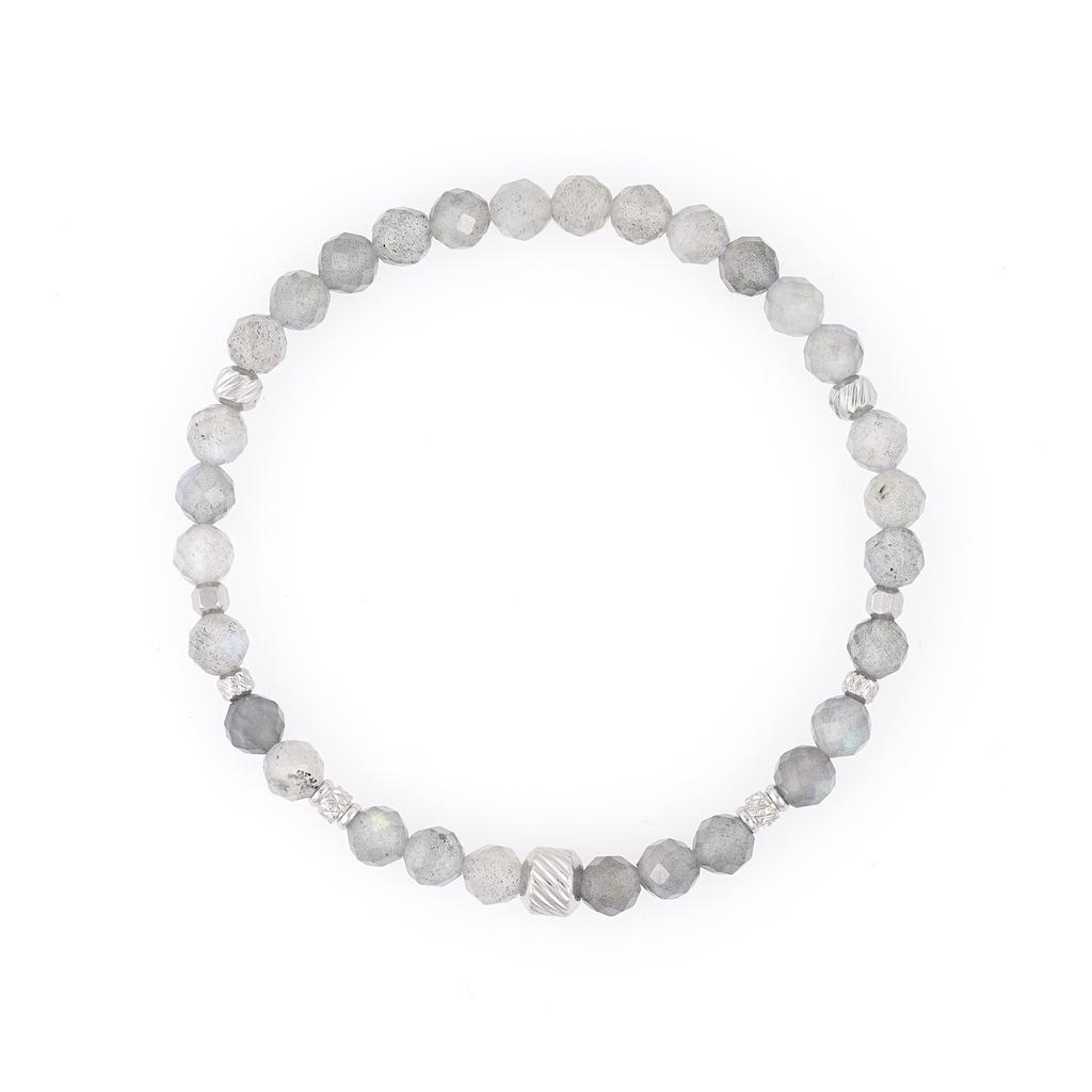 Jbans Classic 6-Cut Moonlight Stone Metal Mix Gemstone Bracelet (C2501Ac1213_Gr)