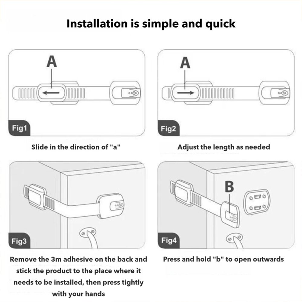 4 Stück/10 Stück Selbstklebendes Schrankschloss Sicherheitsschutz Schutzschloss Kühlschrank