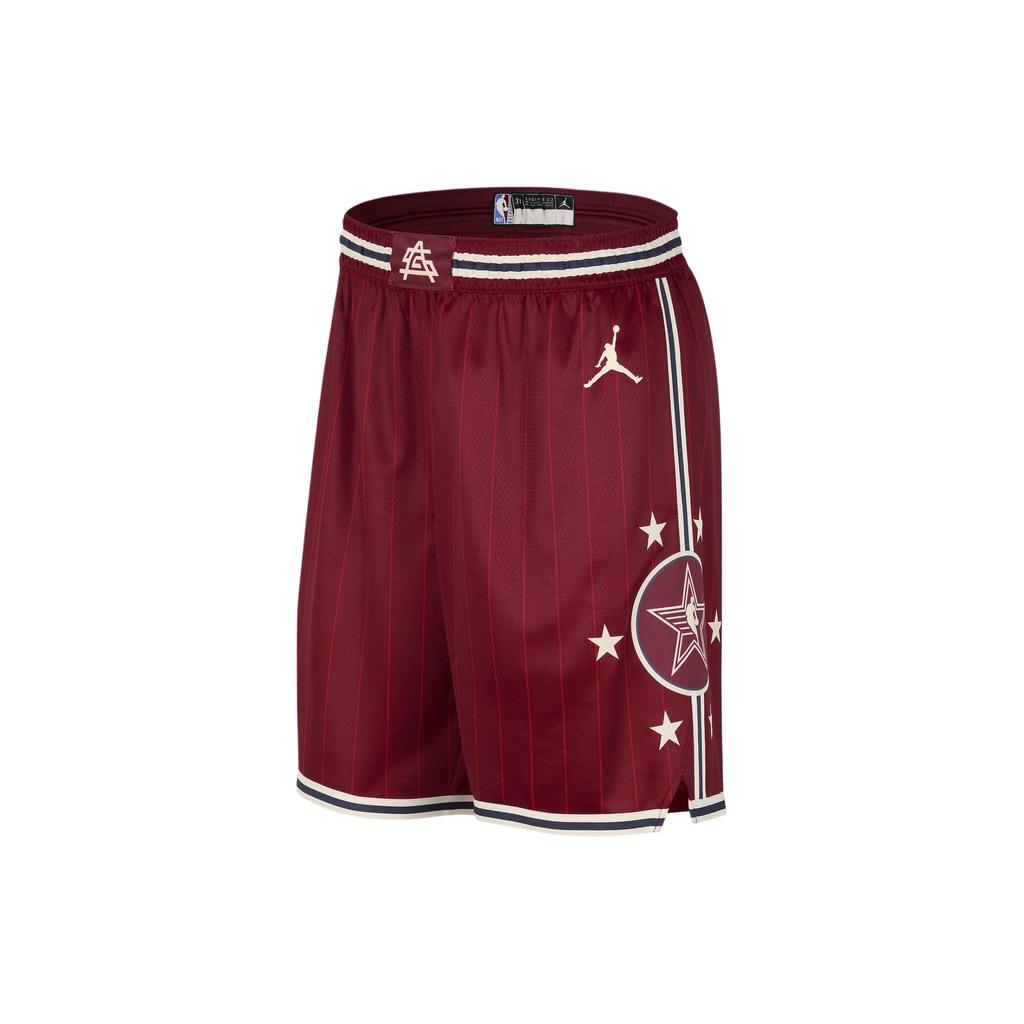 Nike SS24 NBA All-Star Series Retro Striped Reversible Knit Mesh Basketball Shorts Men Shorts Deep-Red FQ7751-698