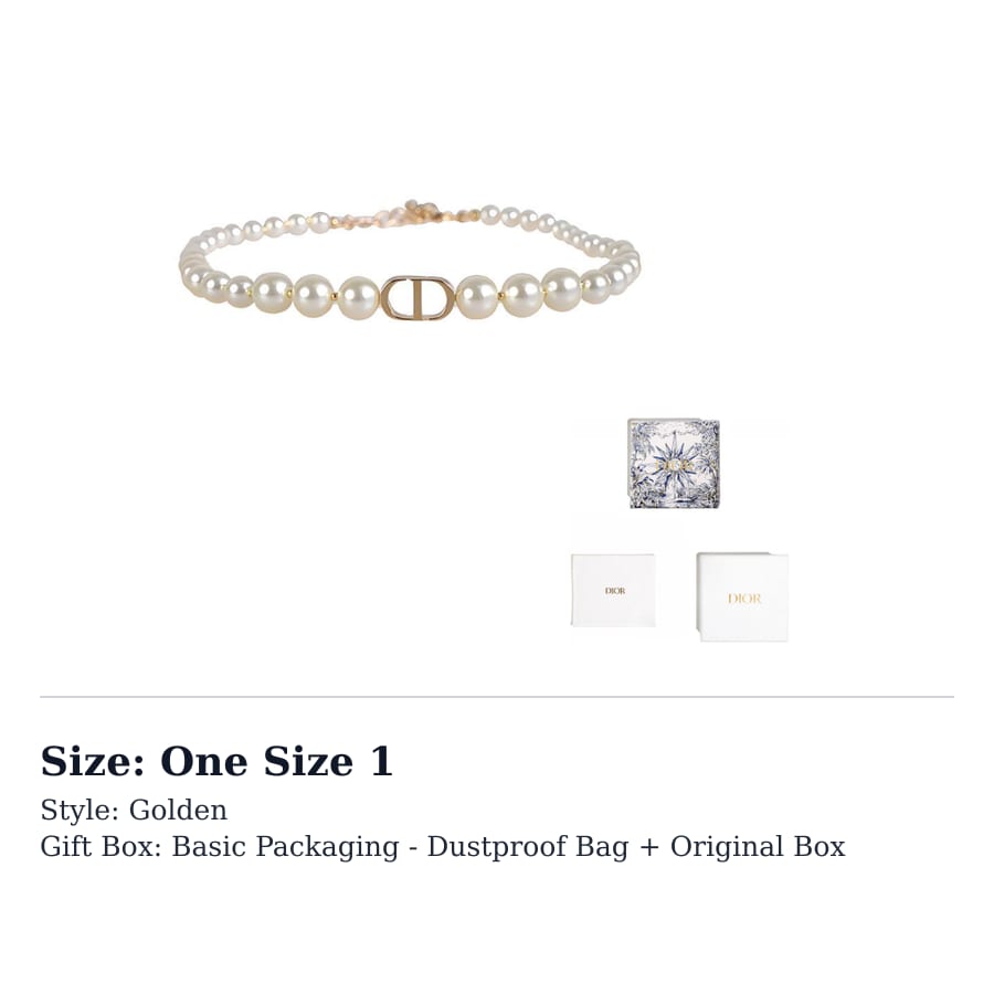 DIOR Resin Necklaces Women`s Gold N1116MTGRS-D301