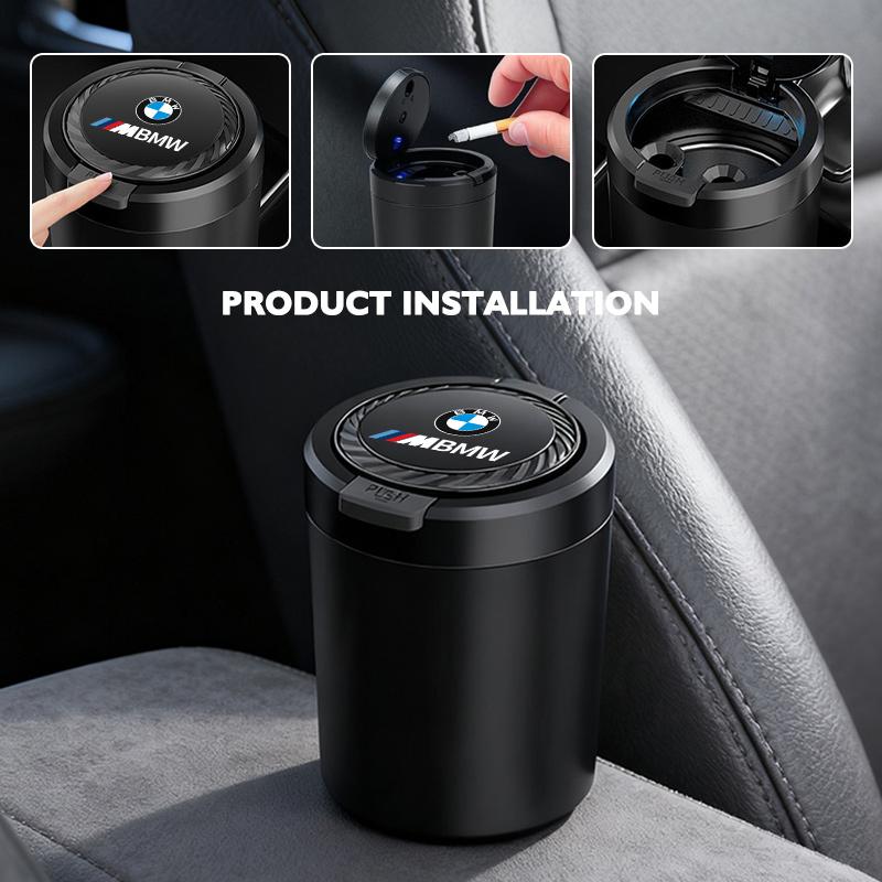 QCSD2 Car Portable Ashtray Garbag Can Multi-function Trash Bin For BMW M Performance E36 E46 E60 E90 E91 E92 E93 F30 F20