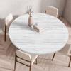 Wooden Patterns Round Table Cover Waterproof Oilproof Stain-Resistant Print Elastic Tablecloth for Kitchen Home Dustproof Decor