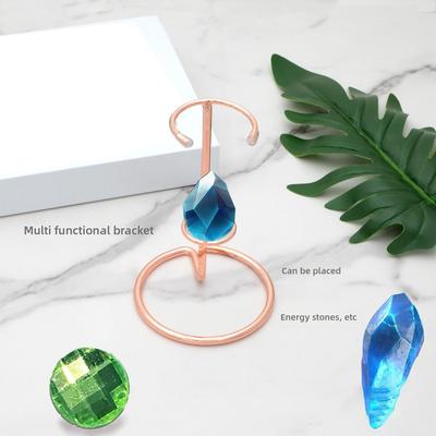Crystal Wand Display Stand Metal Arms Gem Holder Display Stands Easel Holder for Fossil Coral Geodes Rock Agate Crystals Stand