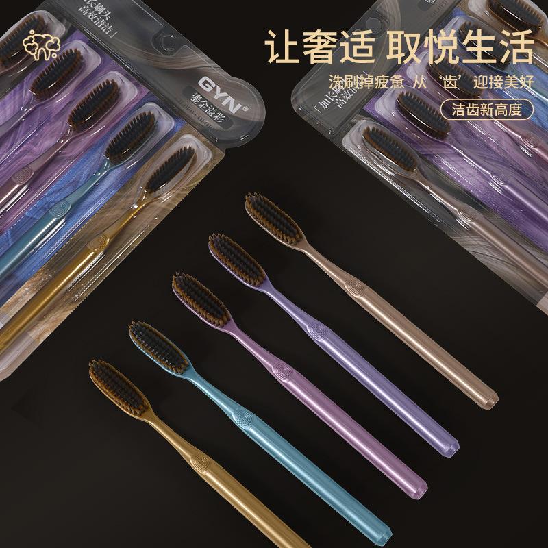 5 independent human extended wide head toothbrushes, suitable for both male female adults, new soft bristled toothbrushes