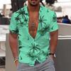 Camicia Comoda da Uomo Albero di Cocco Stampa 3D Hawaiana Spiaggia S-6XLl Manica Corta Top alla Moda Casual