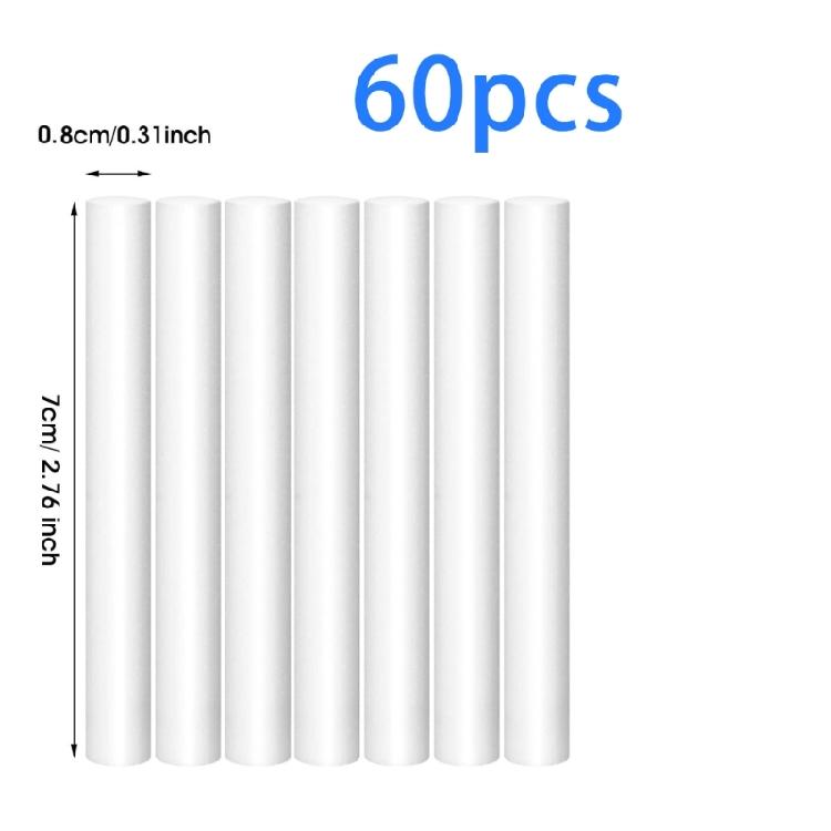 60pcs Replacement Sponge Sticks for Ultrasonic Aromas Diffusers and Mini Car Humidifiers High Absorption Wick