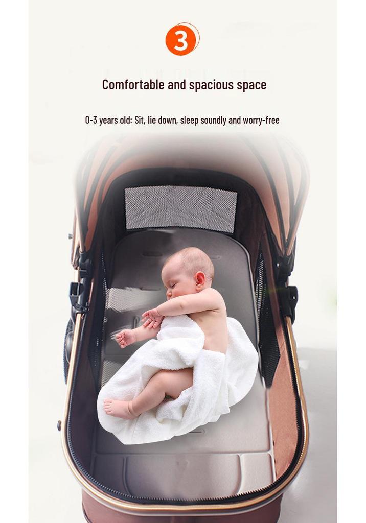 Zhi Er Le Baby Stroller: Lightweight, Reclining, Two-Way, High Landscape, Shock Absorption for Newborns